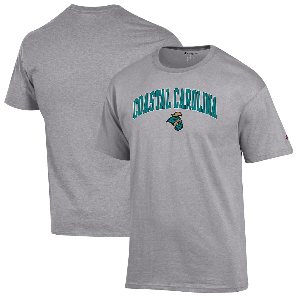 Men's Champion Heather Gray Coastal Carolina Chanticleers Arch Over Logo T-Shirt