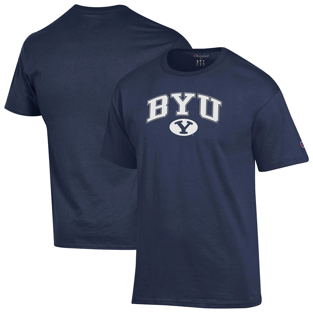 Men's Champion Navy BYU Cougars Arch Over Logo T-Shirt