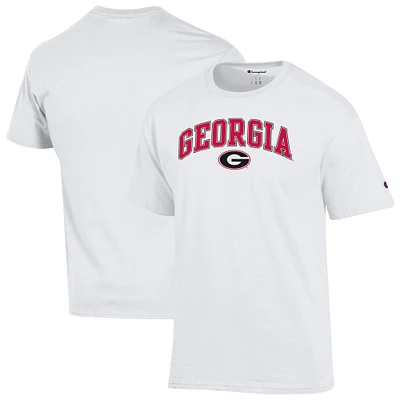 Men's Champion  White Georgia Bulldogs Arch Over Logo T-Shirt