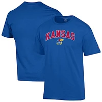 Men's Champion  Royal Kansas Jayhawks Arch Over Logo T-Shirt