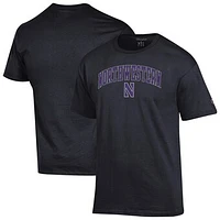 Men's Champion  Black Northwestern Wildcats Arched Logo T-Shirt