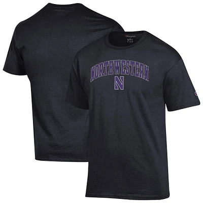 Men's Champion  Black Northwestern Wildcats Arched Logo T-Shirt