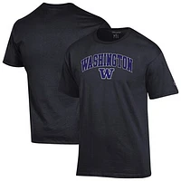 Men's Champion  Black Washington Huskies Arched Logo T-Shirt