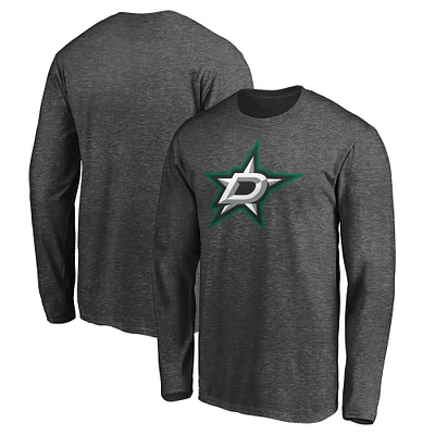 Men's Fanatics Charcoal Dallas Stars Logo Long Sleeve T-Shirt