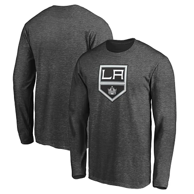 Men's Fanatics Charcoal Los Angeles Kings Logo Long Sleeve T-Shirt