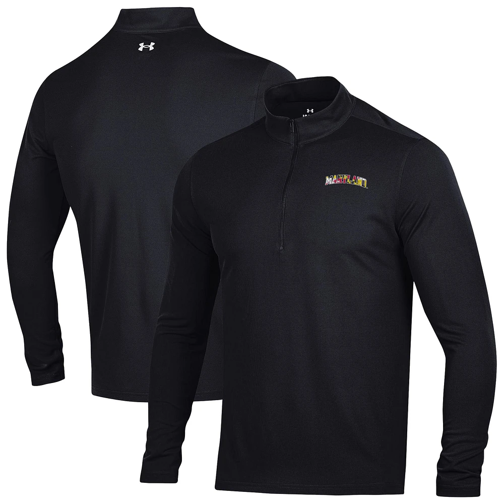 Men's Under Armour Black Maryland Terrapins T2 Green Day Half-Zip Pullover