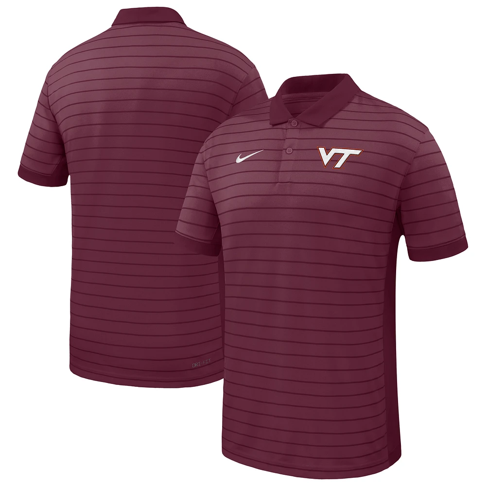 Men's Nike Maroon Virginia Tech Hokies 2025 Sideline Victory Stripe Performance Polo
