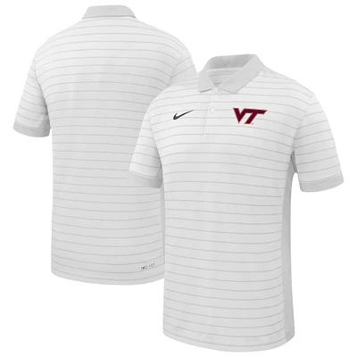 Men's Nike White Virginia Tech Hokies 2025 Sideline Victory Stripe Performance Polo