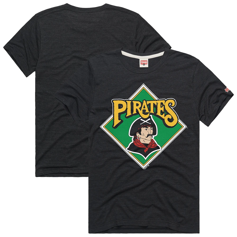 Men's Homage Charcoal Pittsburgh Pirates Hyper Local Tri-Blend T-Shirt