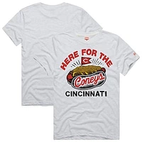 Men's Homage  Ash Cincinnati Reds Hyper Local Tri-Blend T-Shirt