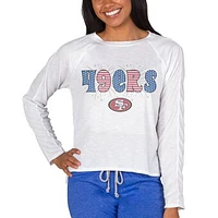 Women's Concepts Sport White San Francisco 49ers Gable Knit Raglan Long Sleeve T-Shirt