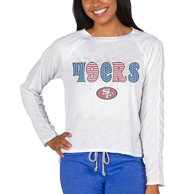 Women's Concepts Sport White San Francisco 49ers Gable Knit Raglan Long Sleeve T-Shirt