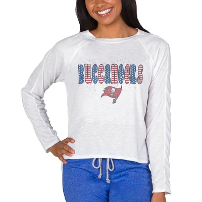 Women's Concepts Sport White Tampa Bay Buccaneers Gable Knit Raglan Long Sleeve T-Shirt