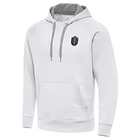 Men's Antigua  White Memphis 901 FC Victory Raglan Pullover Hoodie