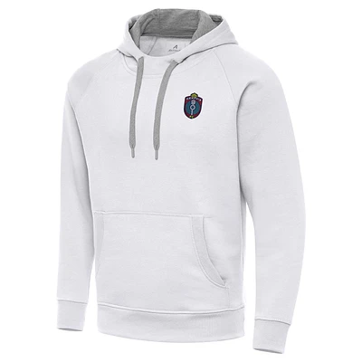 Men's Antigua  White Memphis 901 FC Victory Raglan Pullover Hoodie