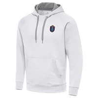 Men's Antigua  White Memphis 901 FC Victory Raglan Pullover Hoodie