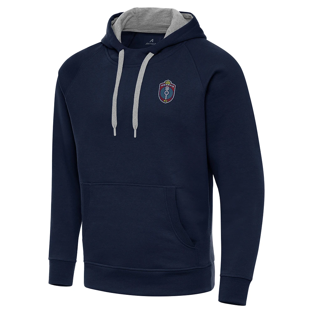 Men's Antigua Navy Memphis 901 FC Victory Raglan Pullover Hoodie