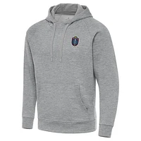 Men's Antigua  Heather Gray Memphis 901 FC Victory Raglan Pullover Hoodie