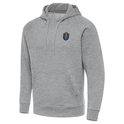Men's Antigua  Heather Gray Memphis 901 FC Victory Raglan Pullover Hoodie