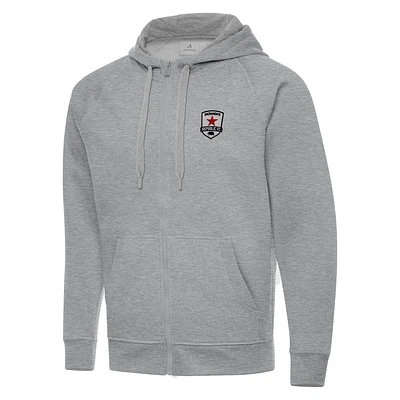 Men's Antigua  Heather Gray Sacramento Republic FC Victory Raglan Full-Zip Fleece Hoodie