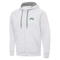 Men's Antigua  White Tampa Bay Rowdies Victory Raglan Full-Zip Fleece Hoodie