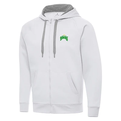 Men's Antigua  White Tampa Bay Rowdies Victory Raglan Full-Zip Fleece Hoodie