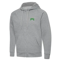 Men's Antigua  Heather Gray Tampa Bay Rowdies Victory Raglan Full-Zip Fleece Hoodie