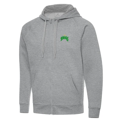 Men's Antigua  Heather Gray Tampa Bay Rowdies Victory Raglan Full-Zip Fleece Hoodie