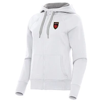 Women's Antigua Phoenix Rising FC Victory Raglan Fleece Full-Zip Hoodie