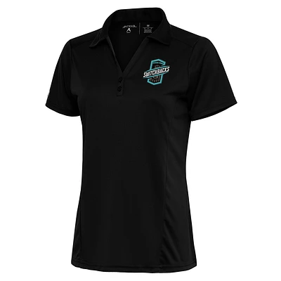 Women's Antigua  Black Colorado Springs Switchbacks FC Tribute Polo