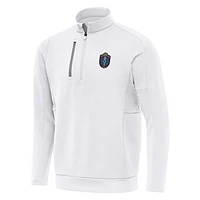 Men's Antigua  White Memphis 901 FC Generation Quarter-Zip Pullover