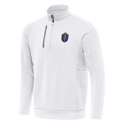 Men's Antigua  White Memphis 901 FC Generation Quarter-Zip Pullover