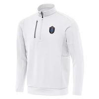 Men's Antigua  White Memphis 901 FC Generation Quarter-Zip Pullover