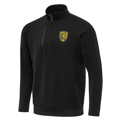 Men's Antigua  Black New Mexico United Generation Quarter-Zip Pullover