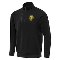 Men's Antigua  Black New Mexico United Generation Quarter-Zip Pullover