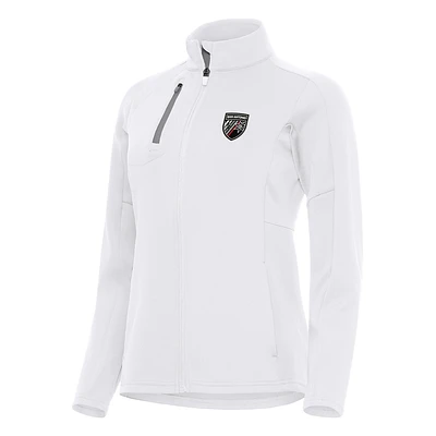 Women's Antigua  White San Antonio FC Generation Full-Zip Jacket