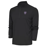 Men's Antigua  Black Louisville City FC Tribute Quarter-Zip Top