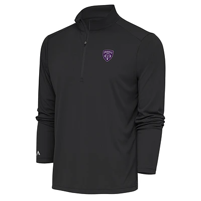 Men's Antigua  Black Louisville City FC Tribute Quarter-Zip Top