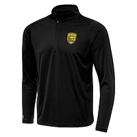 Men's Antigua Black New Mexico United Tribute Quarter-Zip Top