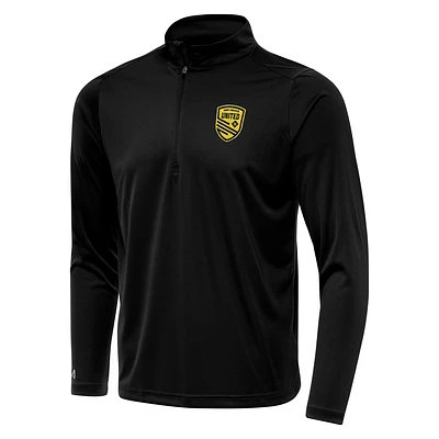 Men's Antigua Black New Mexico United Tribute Quarter-Zip Top
