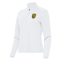 Women's Antigua  White New Mexico United Tribute Half-Zip Pullover