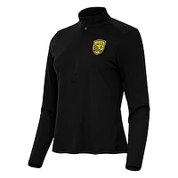 Women's Antigua Black New Mexico United Tribute Half-Zip Pullover