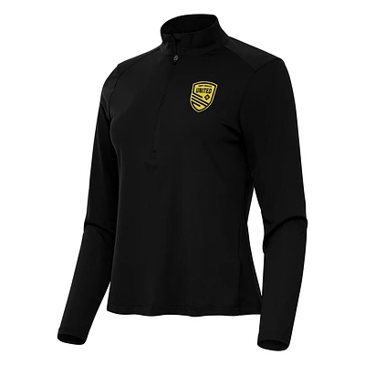 Women's Antigua Black New Mexico United Tribute Half-Zip Pullover