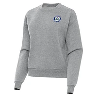 Women's Antigua  Heather Gray Hartford Athletic Victory Fleece Pullover Sweatshirt