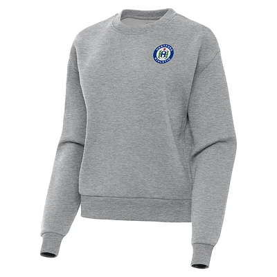 Women's Antigua  Heather Gray Hartford Athletic Victory Fleece Pullover Sweatshirt
