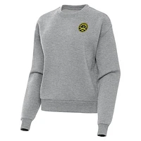 Women's Antigua  Heather Gray Charleston Battery Victory Fleece Pullover Sweatshirt