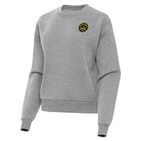 Women's Antigua  Heather Gray Charleston Battery Victory Fleece Pullover Sweatshirt