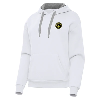 Women's Antigua  White Charleston Battery Victory Pullover Hoodie