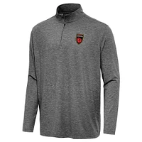 Men's Antigua Heather Black Phoenix Rising FC Hunk Quarter-Zip Top