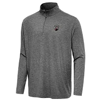 Men's Antigua Heather Black San Antonio FC Hunk Quarter-Zip Top